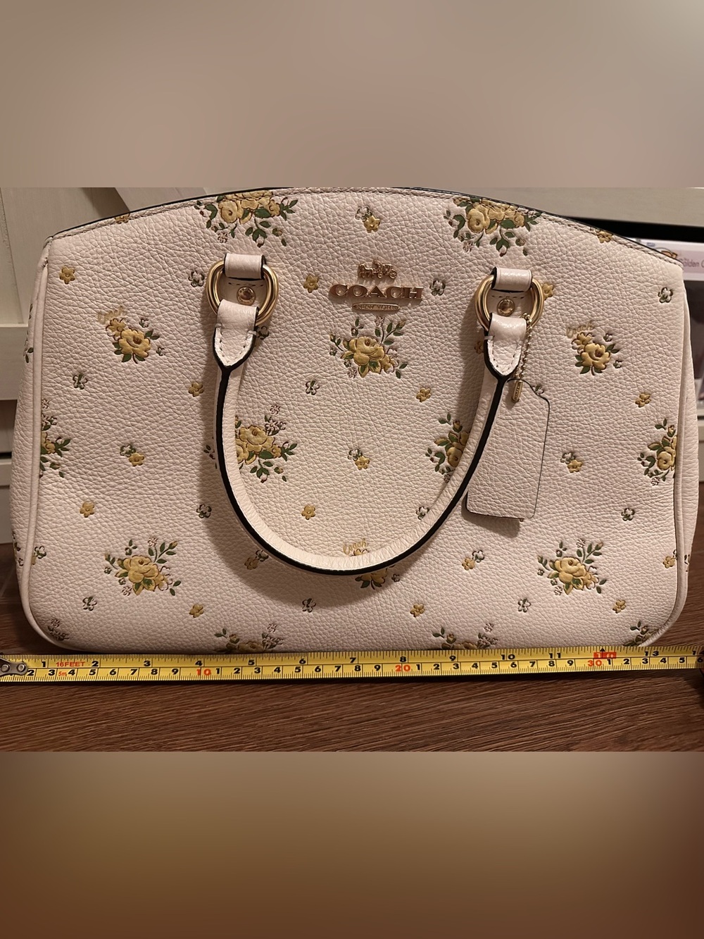 Coach Cream Floral Leather Satchel and Wallet Set - Coach Savannah - Picture 8 of 9